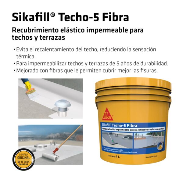 Impermeabilizante de techos y terrazas SikaFill® Techo-5 Fibra - Imagen 2